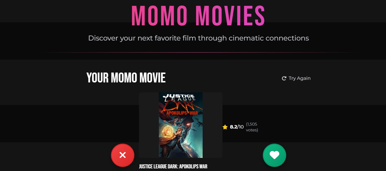 Momo Movies API-Powered Movie Recommendation System